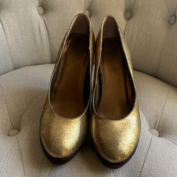 Colin Stuart Gold Chunky Heels - Picture 2 of 8